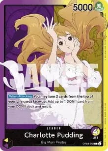 Purple/Yellow Charlotte Pudding leader card