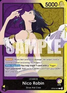 Purple/Yellow Nico Robin leader card