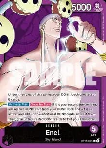 Purple Enel leader card