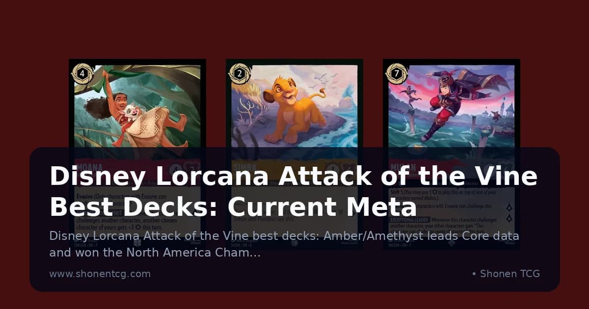 Preview: Disney Lorcana Attack of the Vine Best Decks: Current Meta (Guides)