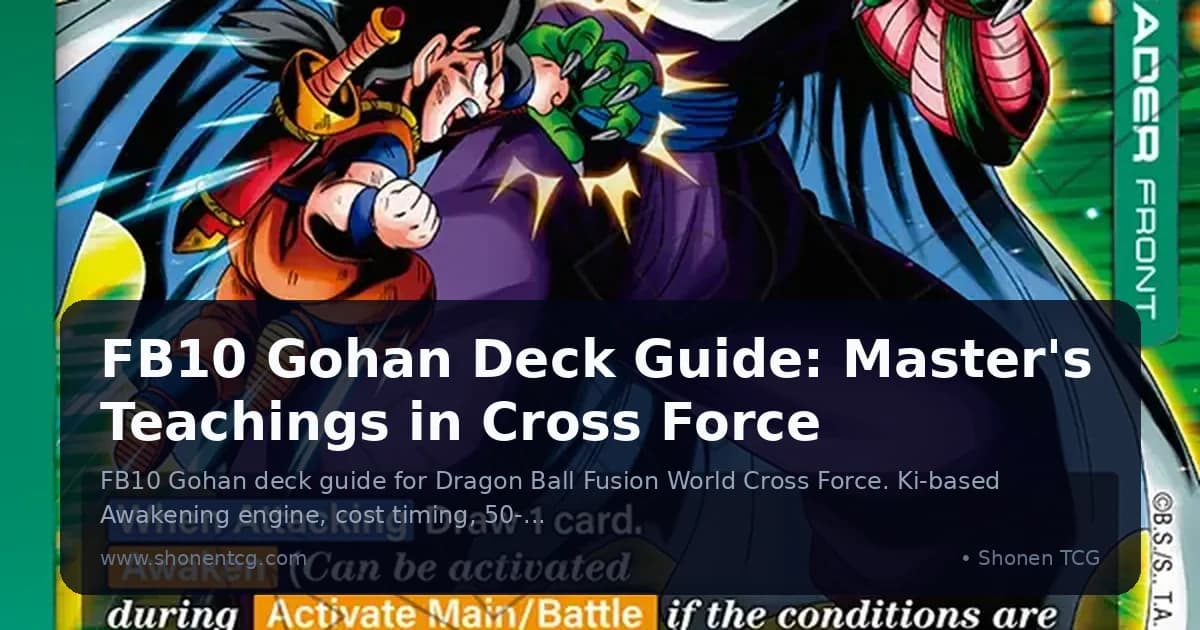 FB10 Gohan Deck Guide: Master's Teachings in Cross Force