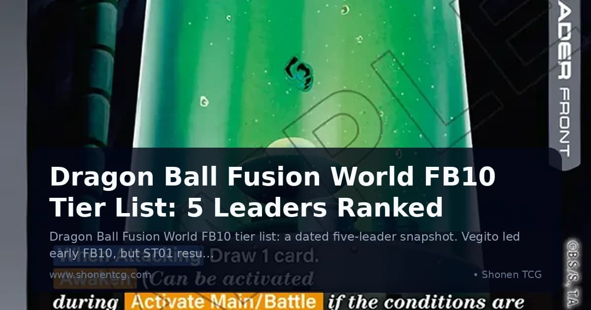 Dragon Ball Fusion World FB10 Tier List: 5 Leaders Ranked
