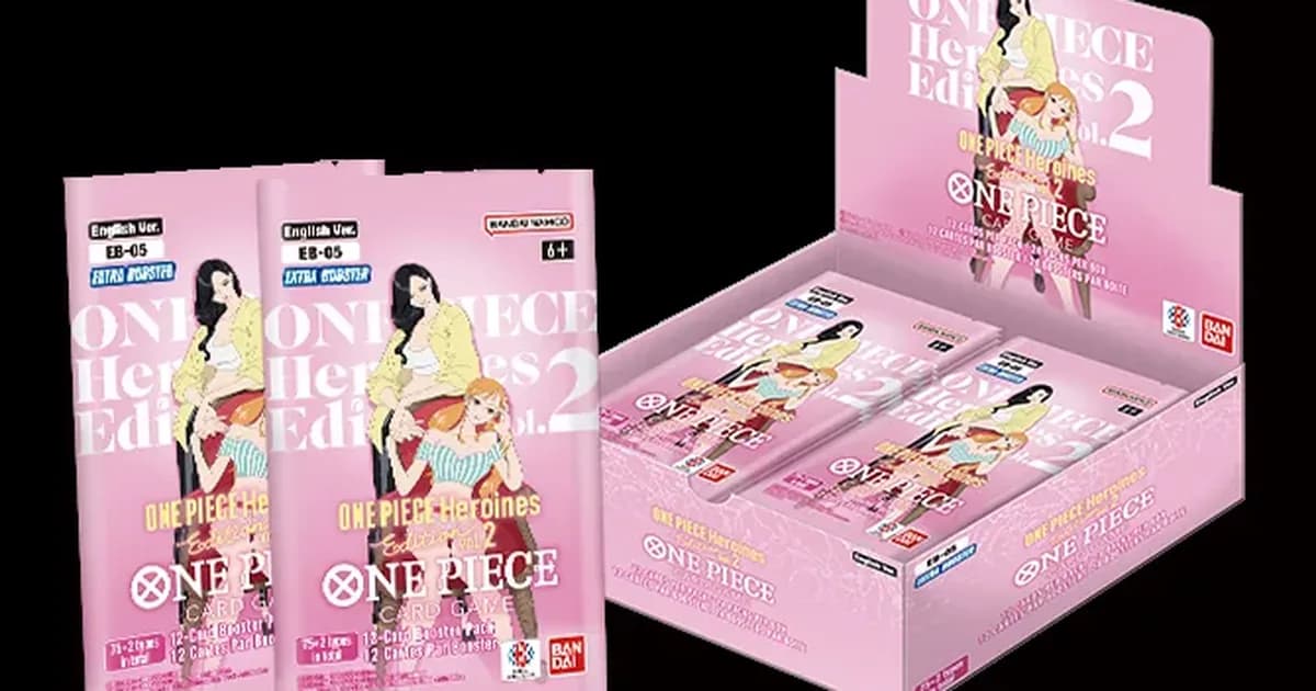 Official EB-05 Heroines Edition vol.2 booster packs and display box from Bandai's product page