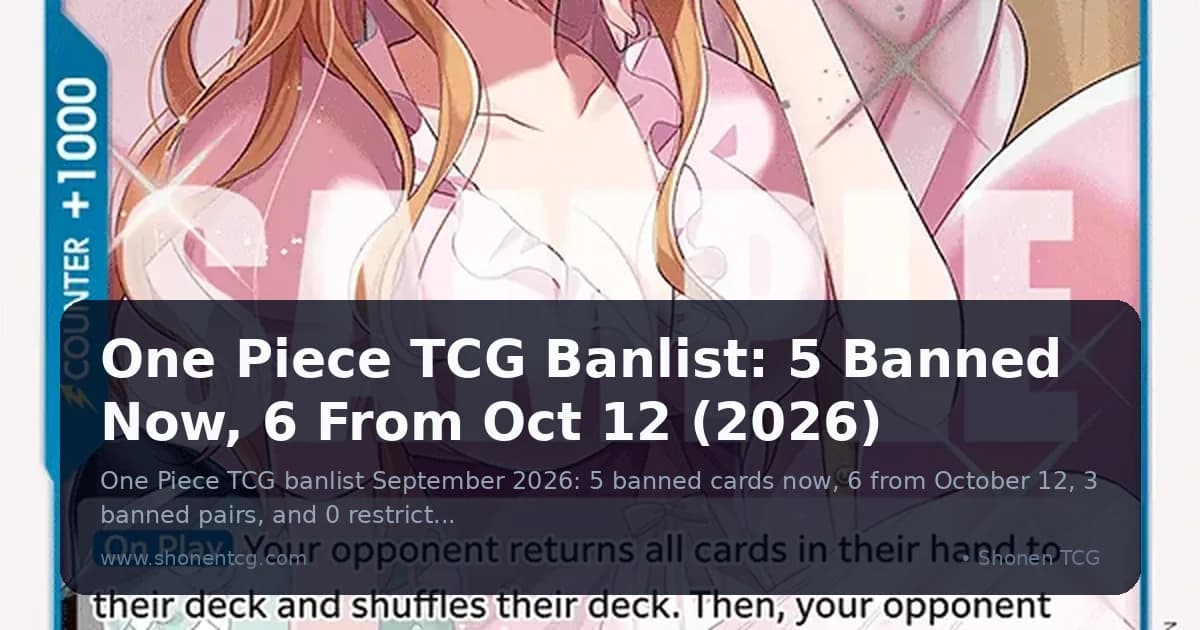 One Piece TCG Banlist: 5 Banned Now, 6 From Oct 12 (2026)
