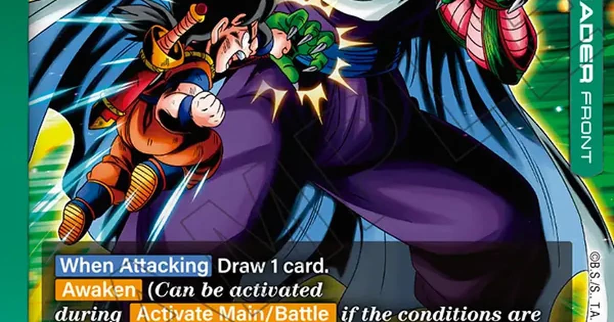Official Dragon Ball Super Card Game Fusion World FB10-049 Son Gohan Youth/Piccolo Leader card artwork