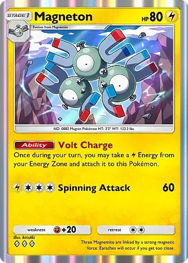 Magneton card art (A1-098), Anime TCG A1