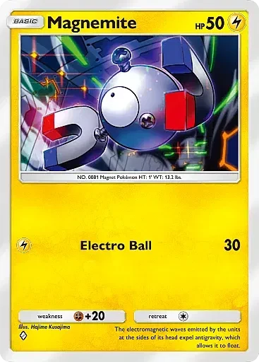 Magnemite card art (B1a-024), Anime TCG B1A