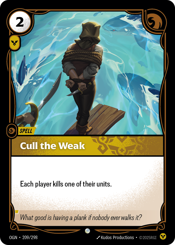 Cull the Weak card art (OGN-209), Anime TCG OGN