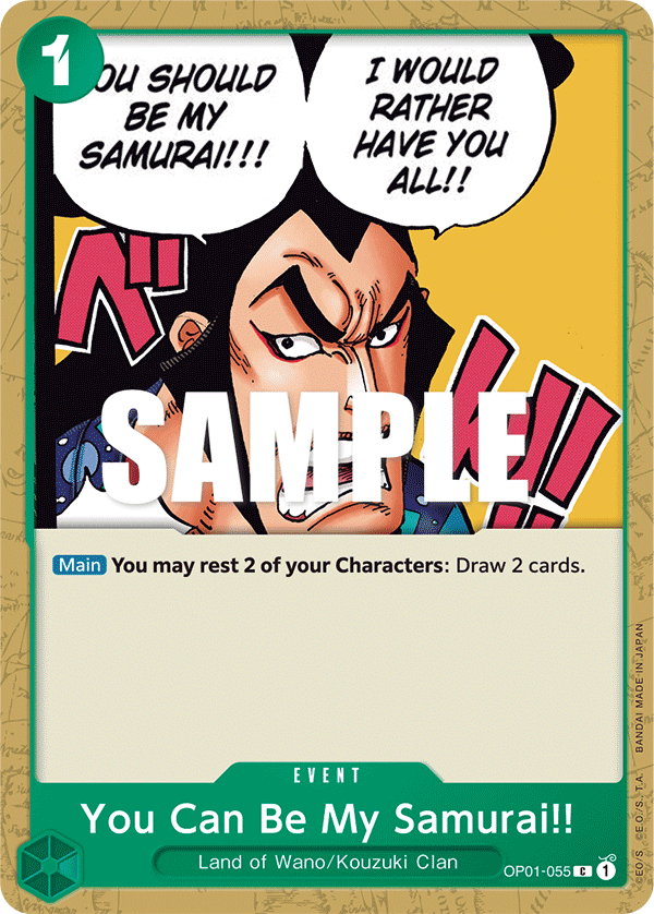You Can Be My Samurai!! card art (OP01-055), One Piece TCG OP-01