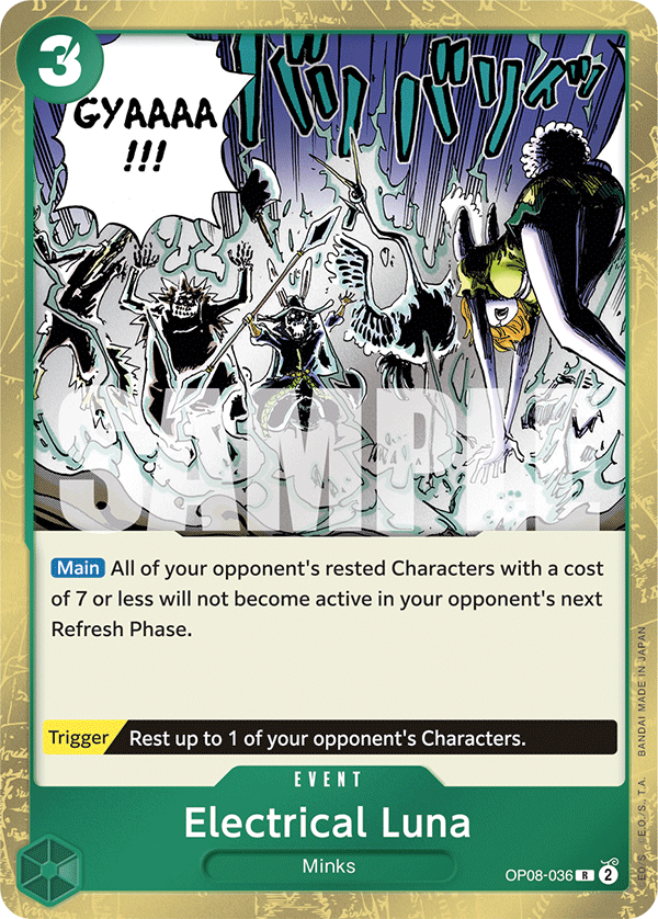 Electrical Luna card art (OP08-036), One Piece TCG OP-08