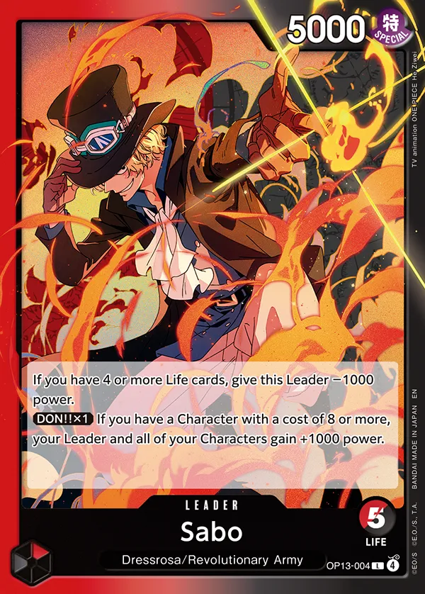 Sabo card art (OP13-004), One Piece TCG OP-13