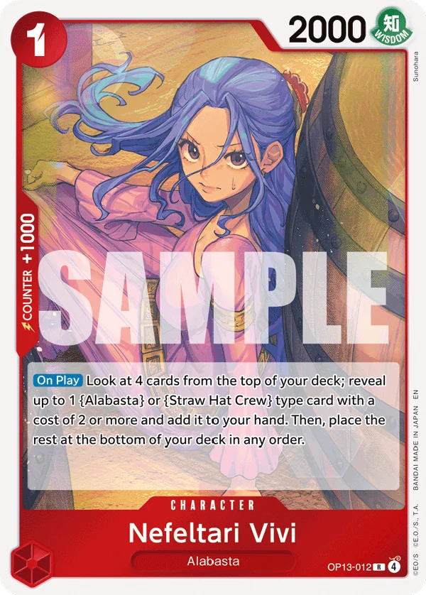 Nefeltari Vivi card art (OP13-012), One Piece TCG OP-13