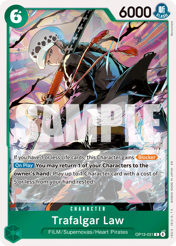 Trafalgar Law card art (OP13-031), One Piece TCG OP-13
