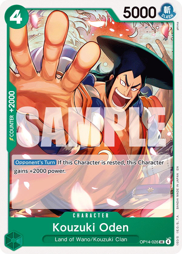 Kouzuki Oden card art (OP14-026), One Piece TCG OP-14