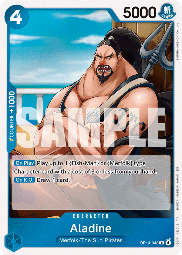 Aladine card art (OP14-043), One Piece TCG OP-14