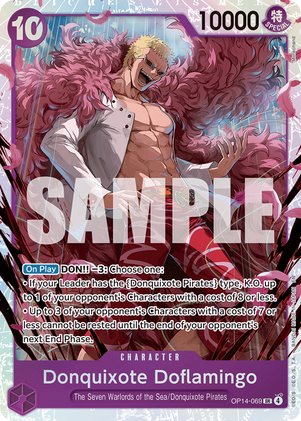 Donquixote Doflamingo card art (OP14-069), One Piece TCG OP-14
