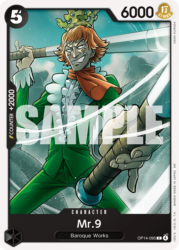 Mr.9 card art (OP14-095), One Piece TCG OP-14