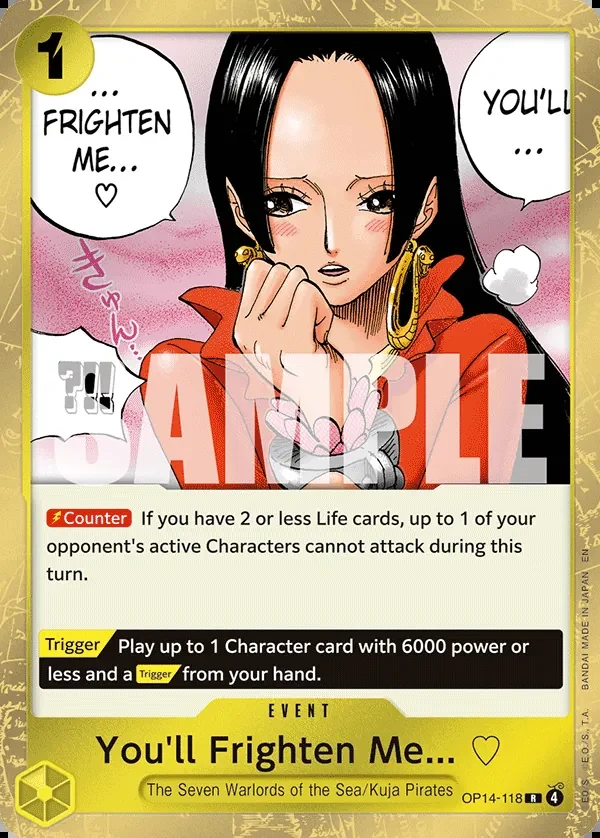 You'll Frighten Me... ♡ card art (OP14-118), One Piece TCG OP-14