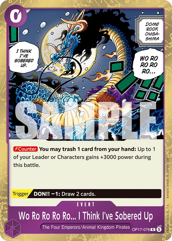 Wo Ro Ro Ro Ro... I Think I've Sobered Up card art (OP17-076), One Piece TCG OP-17