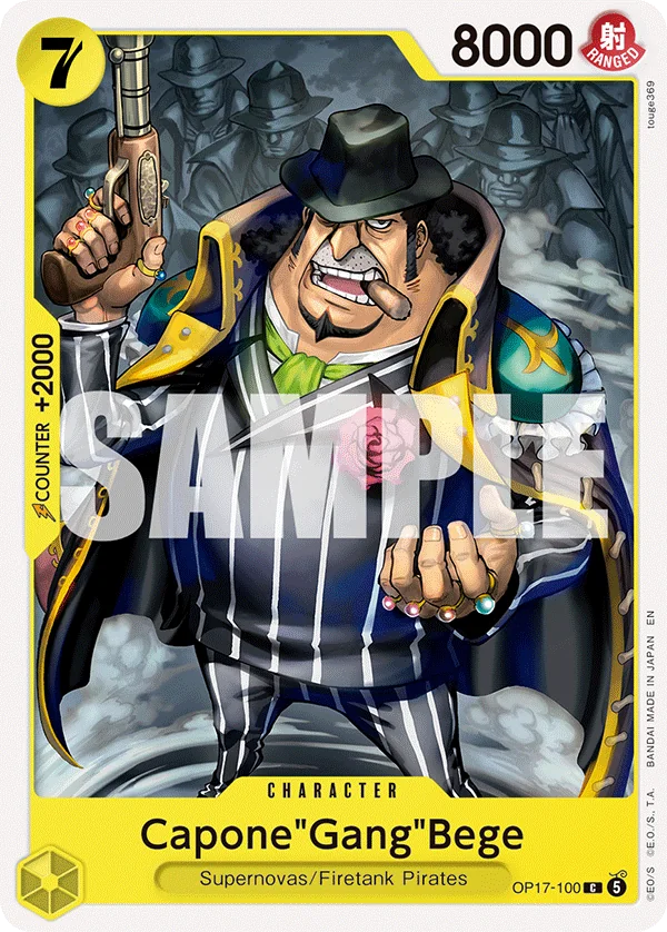 Capone"Gang"Bege card art (OP17-100), One Piece TCG OP-17