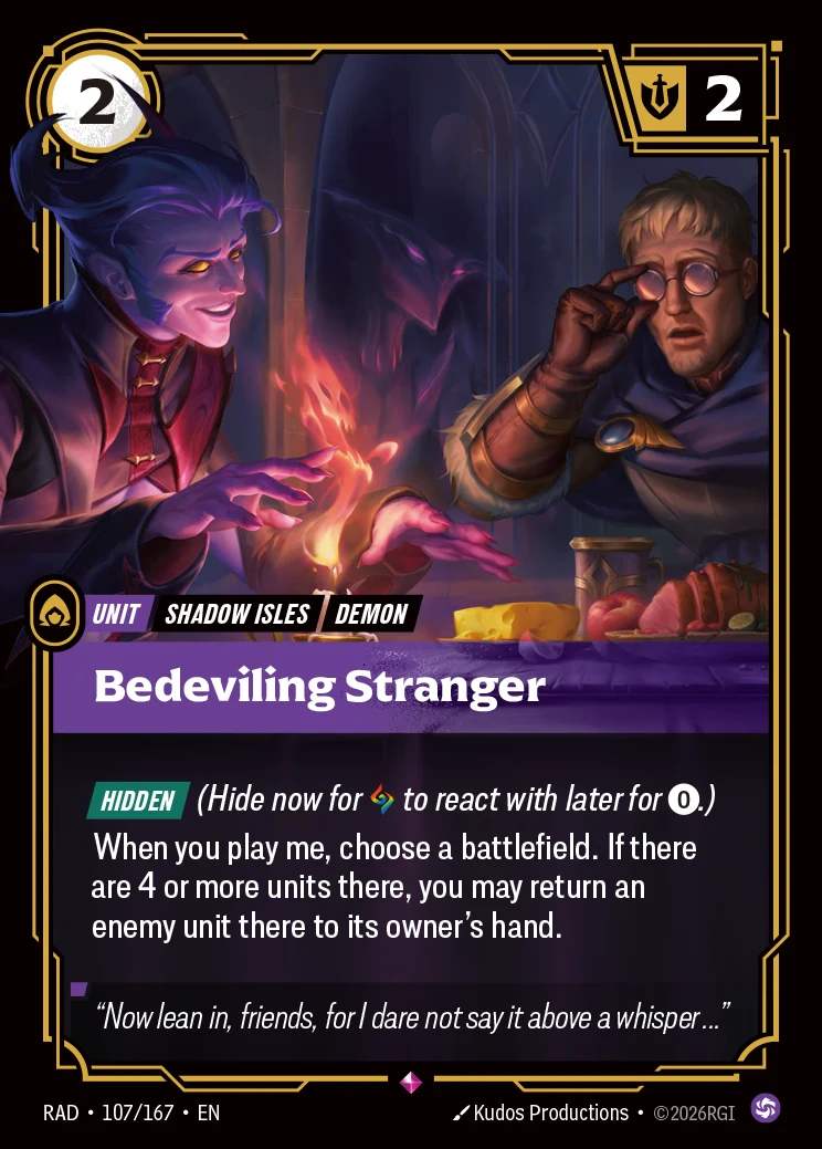 Bedeviling Stranger card art (RAD-107), Riftbound RAD