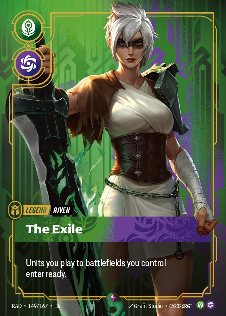 Riven - The Exile card art (RAD-149), Riftbound RAD