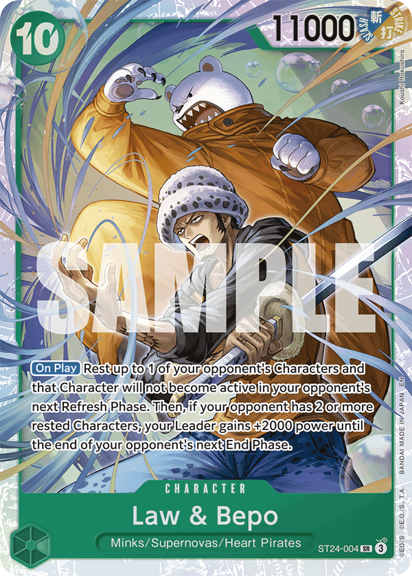 Law & Bepo card art (ST24-004), One Piece TCG ST-24