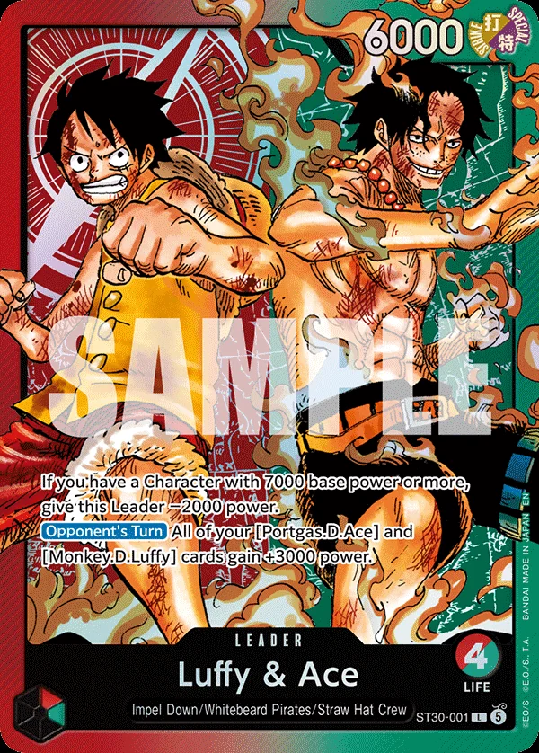 Luffy & Ace card art (ST30-001), One Piece TCG ST-30