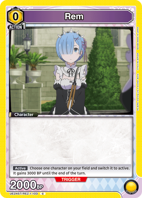 Rem card art (UE24ST-103), Anime TCG UE24ST