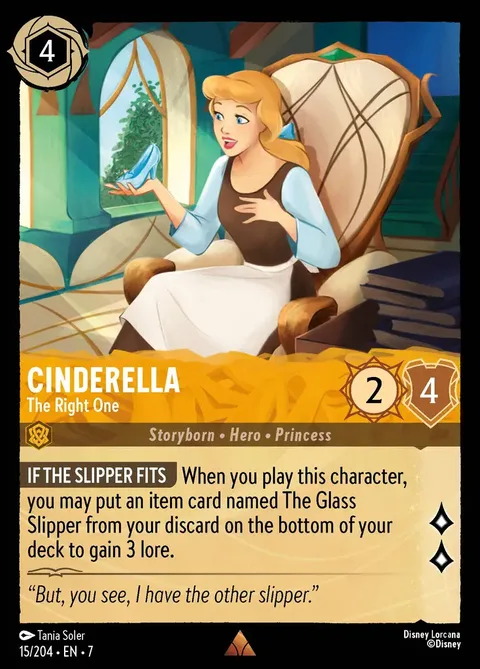 Cinderella - The Right One Disney Lorcana card art showing the character in full illustration
