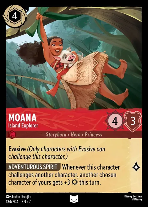 Moana - Island Explorer Disney Lorcana card art showing the character in full illustration