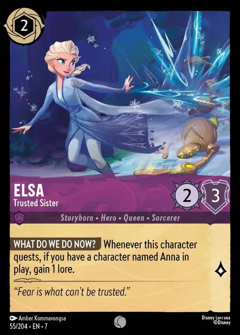 Elsa - Trusted Sister Disney Lorcana card art showing the character in full illustration