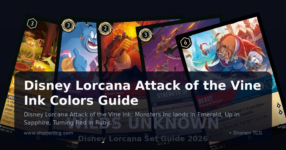 Disney Lorcana Attack of the Vine Ink Colors Guide
