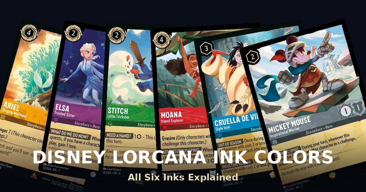 Disney Lorcana Ink Colors Explained: All 6 Inks (2026)