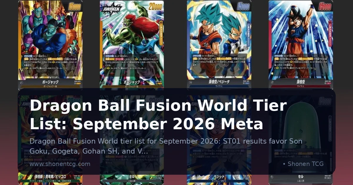 Dragon Ball Fusion World Tier List: September 2026 Meta