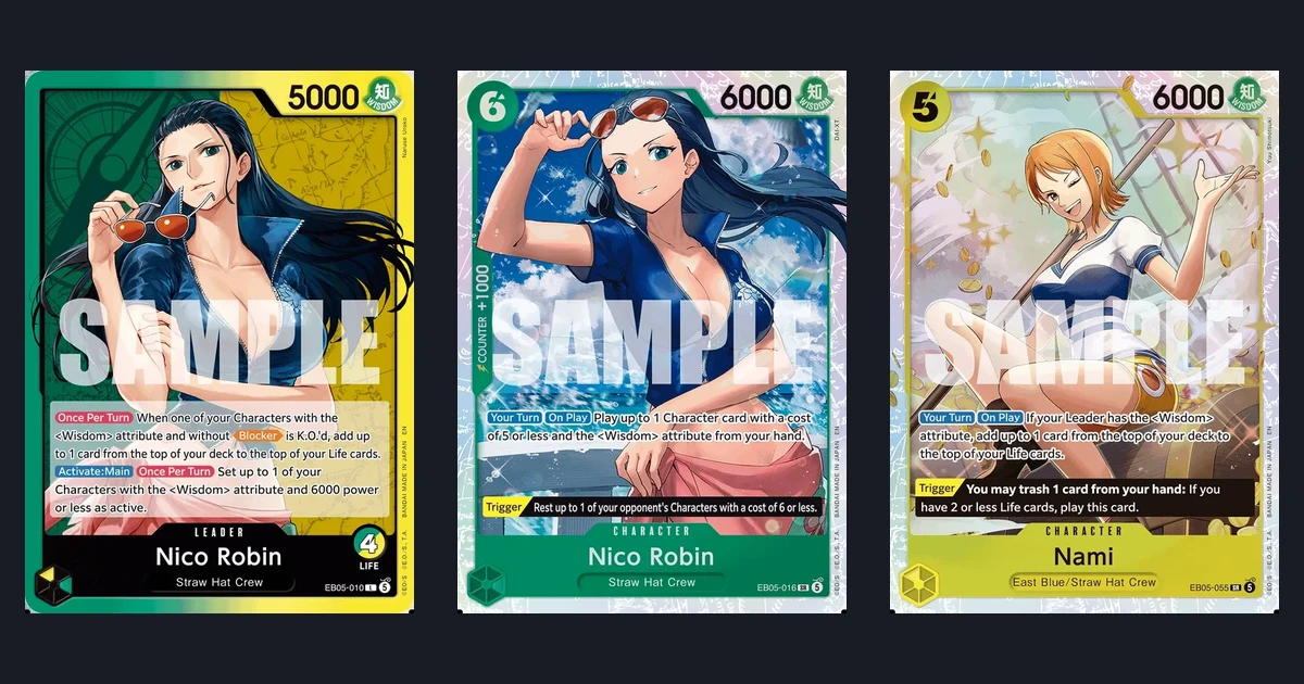 EB05 Robin Decklist: Green Yellow Nico Robin, Two Builds
