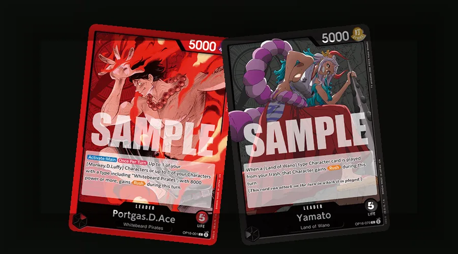 One Piece TCG color identity comparison showing how Red aggro and Purple ramp leaders defined competitive eras