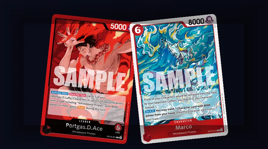 One Piece TCG character cards showing the Rush and Blocker keywords in combat