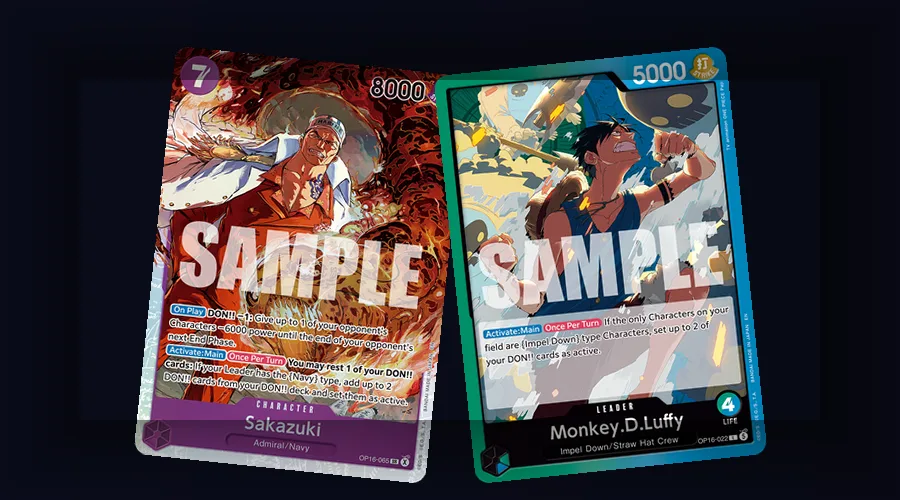 One Piece TCG Akainu and Luffy cards showing dual-demand collector and competitive value