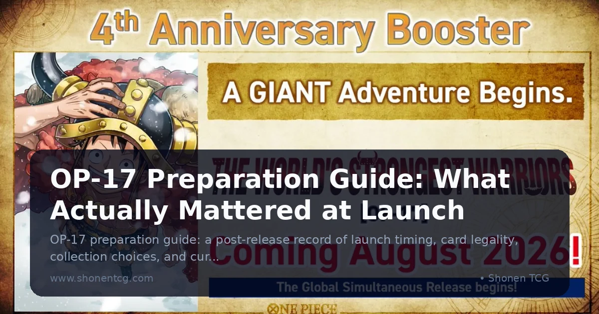 Preview: OP-17 Preparation Guide: What Actually Mattered at Launch (Guides)