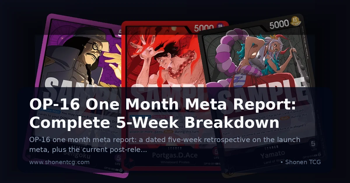 OP-16 One Month Meta Report: Complete 5-Week Breakdown