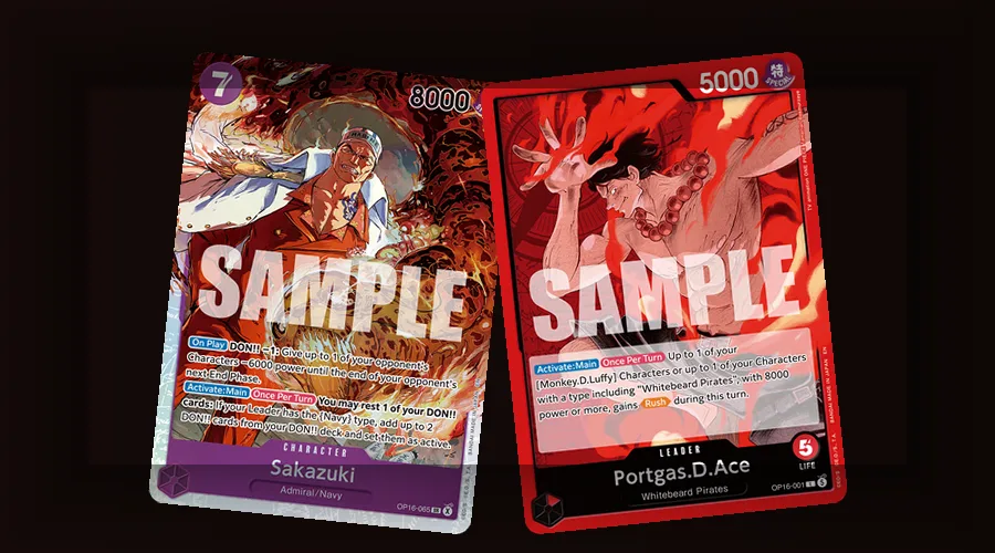 OP-16 Sakazuki Akainu Manga Rare as the half-million-JPY holy grail chase card of the set