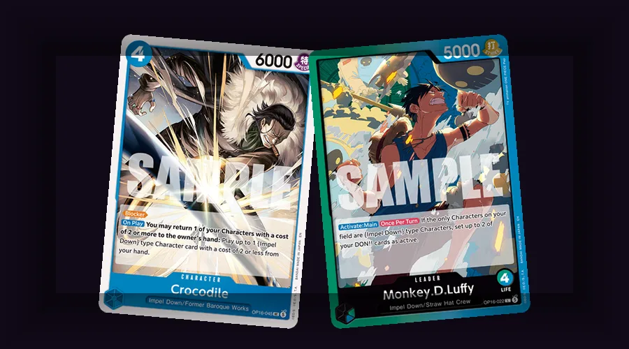 Crocodile (OP16-045) and low-cost Prisoner Characters forming the affordable core of budget OP-16 Luffy and Buggy decks