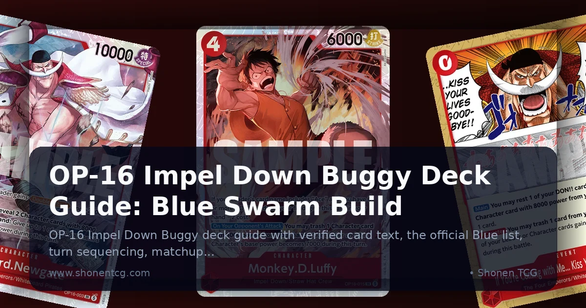 OP-16 Impel Down Buggy Deck Guide: Blue Swarm Build
