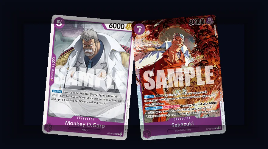 Sengoku leader card and the Three Admirals Character cards that his DON!! recycling ability cheats into play