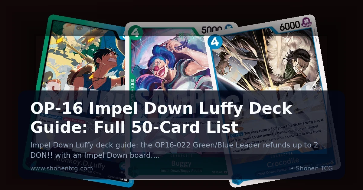 OP-16 Impel Down Luffy Deck Guide: Full 50-Card List