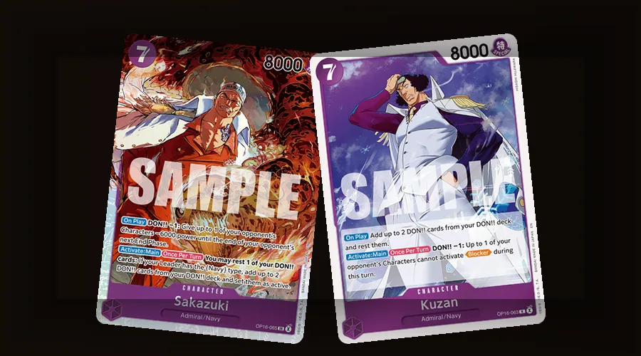 OP-16 Admiral Manga Rare cards representing the high-value chase that drives both JP and EN pricing