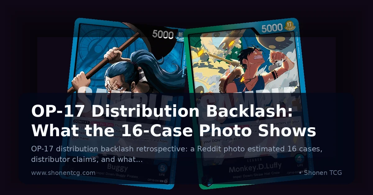 Preview: OP-17 Distribution Backlash: What the 16-Case Photo Shows (News)