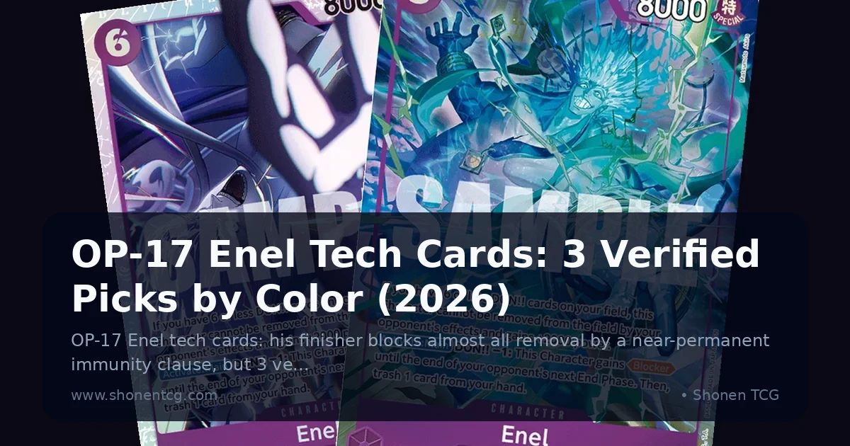 OP-17 Enel Tech Cards: 3 Verified Picks by Color (2026)