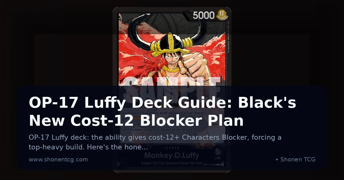 Preview: OP-17 Luffy Deck Guide: Black's New Cost-12 Blocker Plan (Guides)